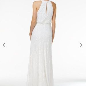 Adrianna Papell Ivory Beaded Gown